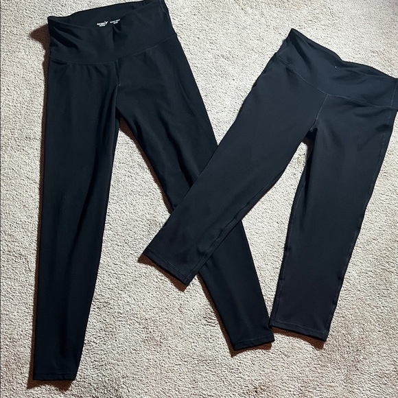 Navy Active Black Elevate Leggings-lot of 2, size M, EUC, L 20” and L 28” - Picture 1 of 11